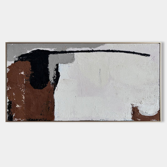 Contemporary Abstract Oil Painting with Bold Colors and Textured Design