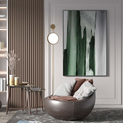 Abstract Green Serenity: Elegant Modern Oil Painting for Contemporary Spaces