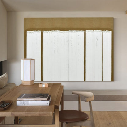 Elegant Wabi-Sabi Minimalist Oil Painting for Serene Home Decor