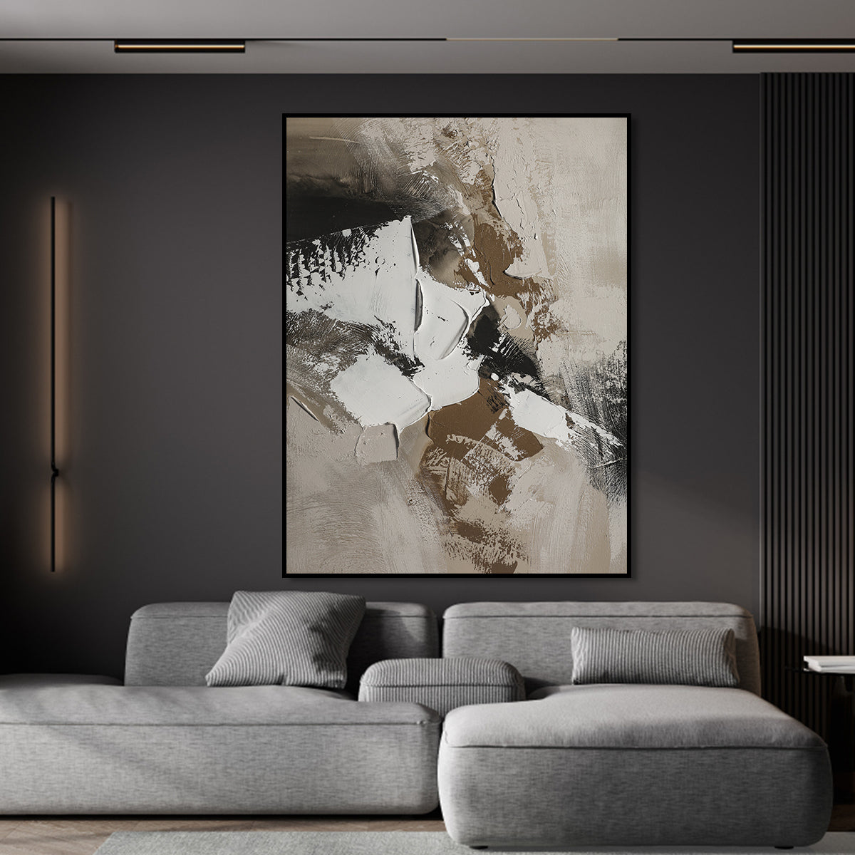 Modern Multi-Color Abstract Oil Painting for Contemporary Living Spaces