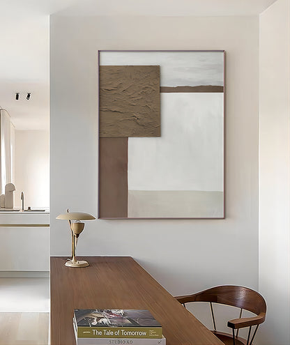 Elegant Abstract Wabi-Sabi Oil Painting for Modern Minimalist Home Decor
