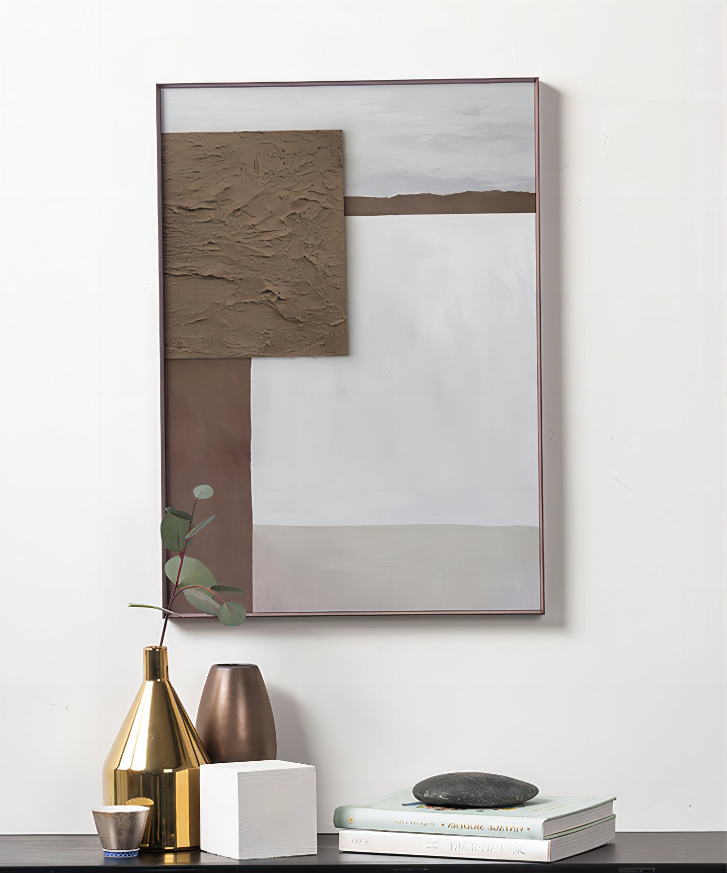 Serene Abstract Landscape in Earthy Tones - Contemporary Oil Painting for Modern Decor