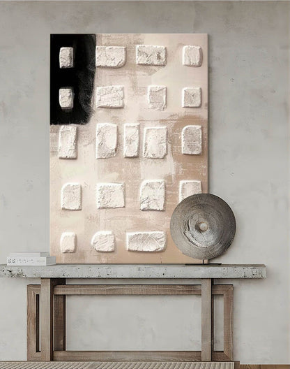 Minimalist Wabi-Sabi Textured Wall Art for Modern Home Decor