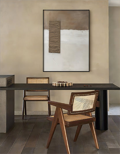 Minimalist Wabi-Sabi Oil Painting for Serene Home Decor
