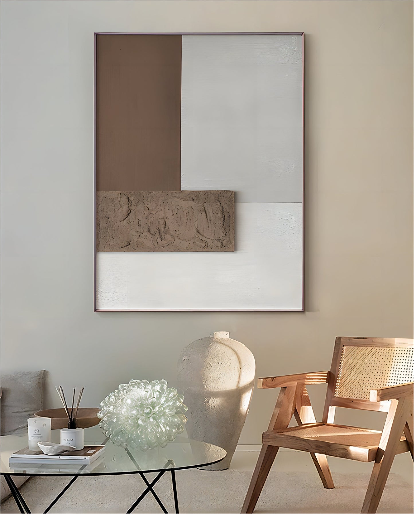 Abstract Geometric Oil Painting for Modern Home Decor