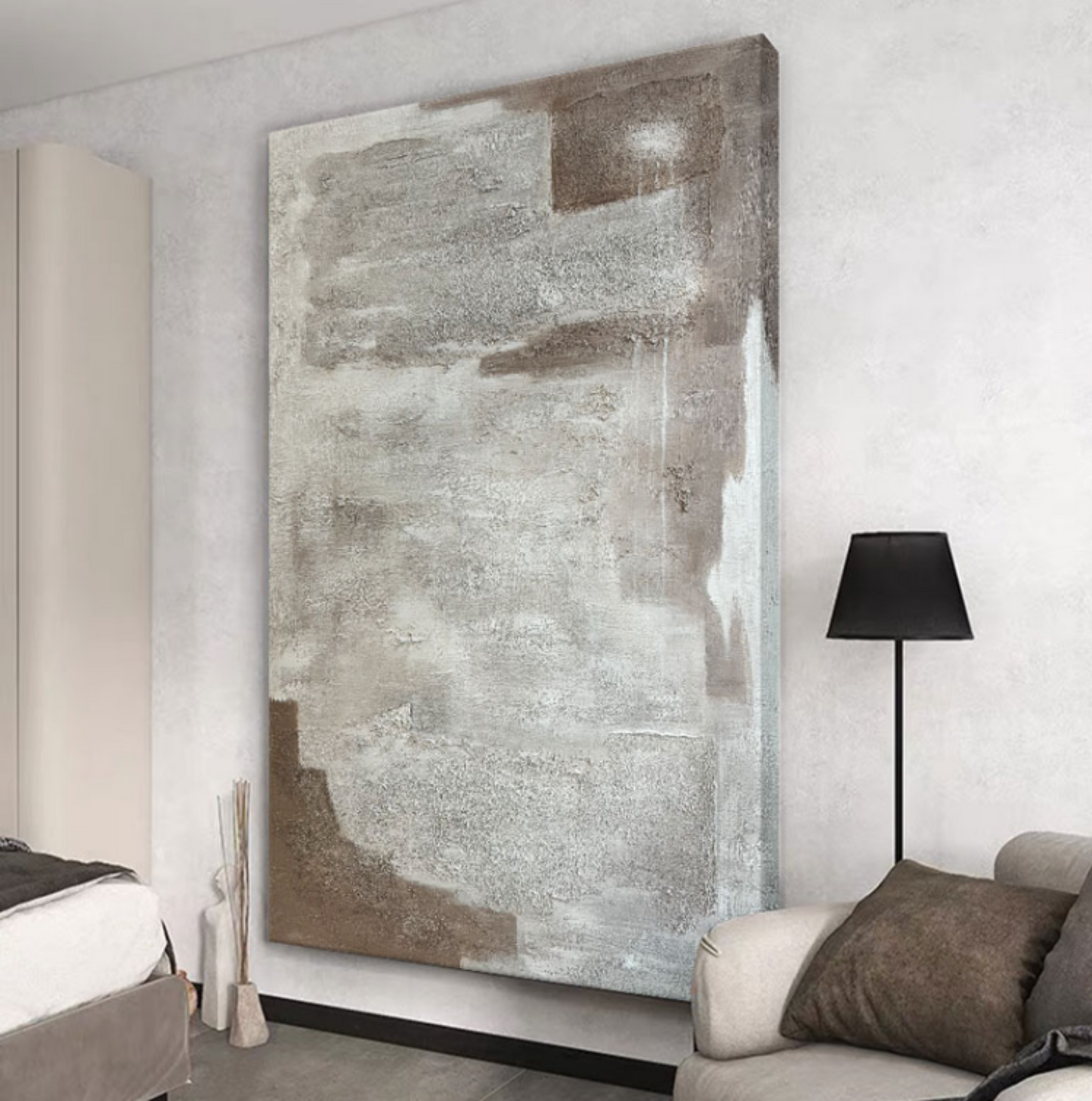 Abstract Metallic Texture Oil Painting for Modern Home Decor