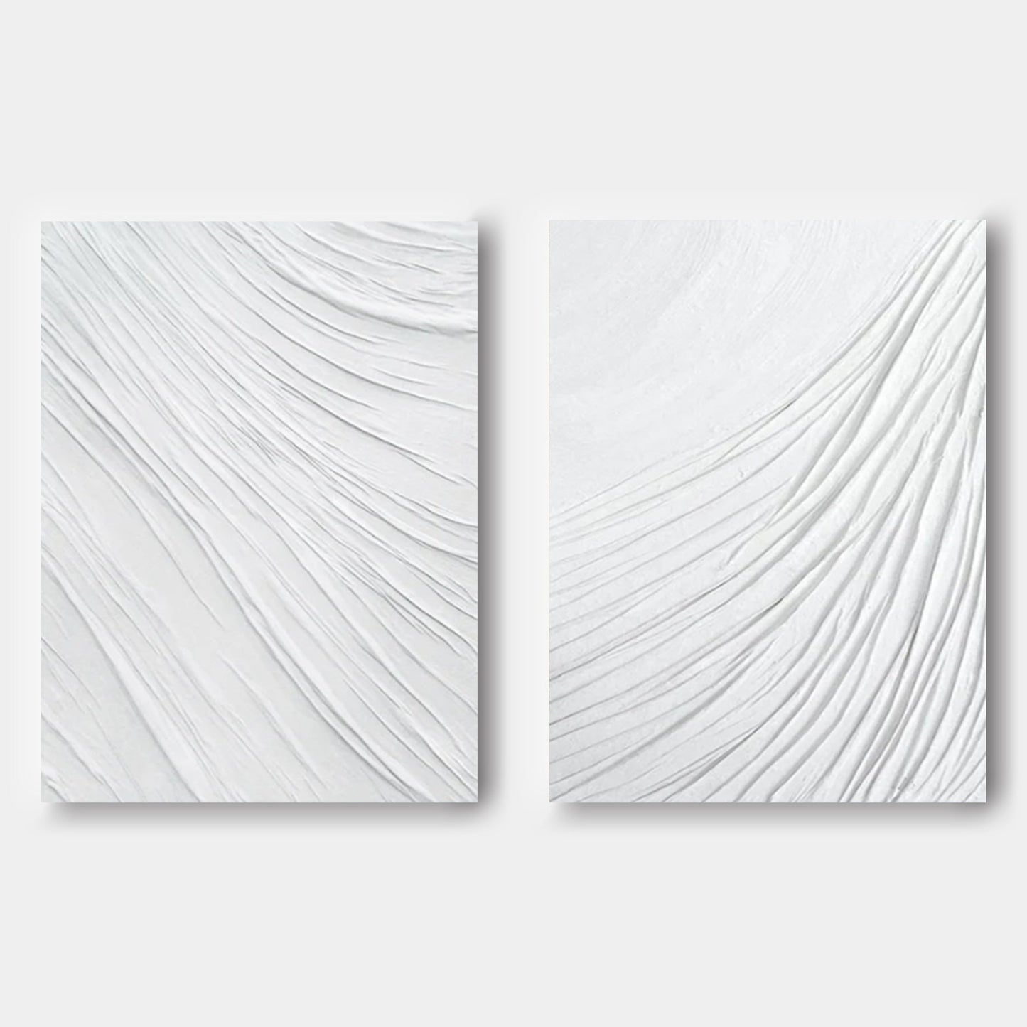 Textured White Abstract Oil Paintings for Modern Home Decor