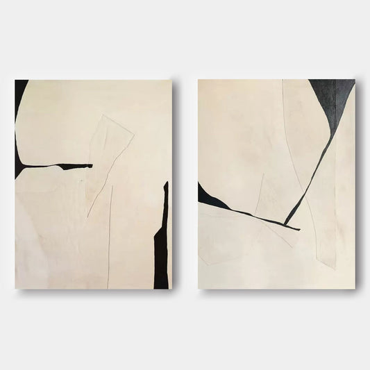 Contemporary Abstract Diptych Art for Modern Home Decor