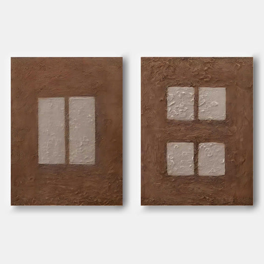 Contemporary Abstract Oil Painting Duo for Modern Home D√©cor