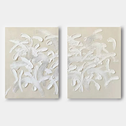 Contemporary Abstract Oil Painting Duo for Modern Home Decor