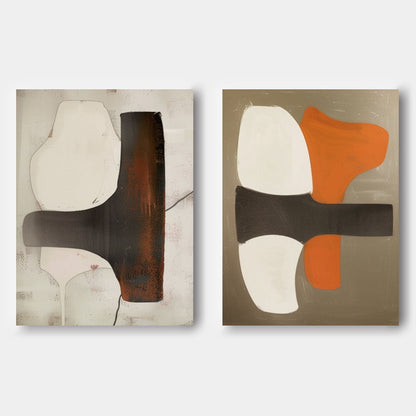 Modern Minimalist Abstract Art Duo for Contemporary Home Decor