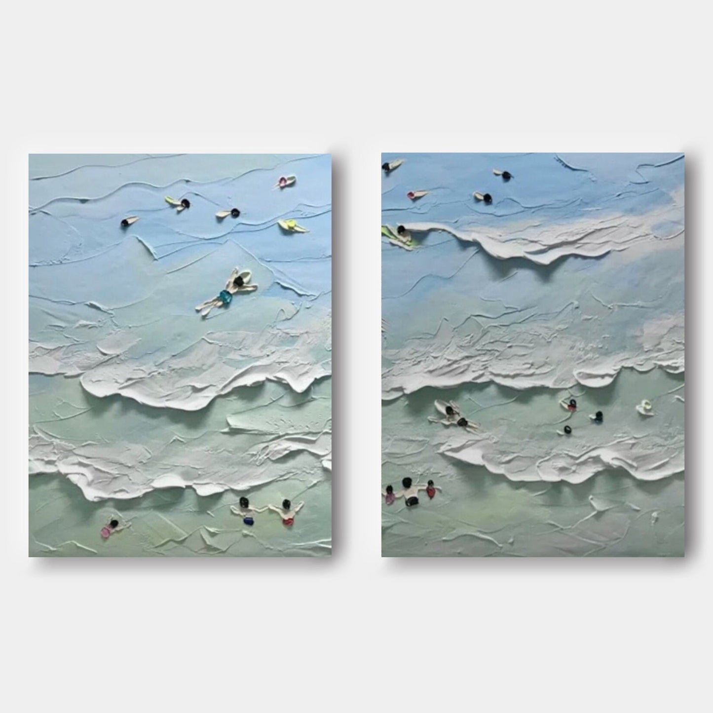 Serene Coastal Abstract Oil Paintings for Modern Home Decor