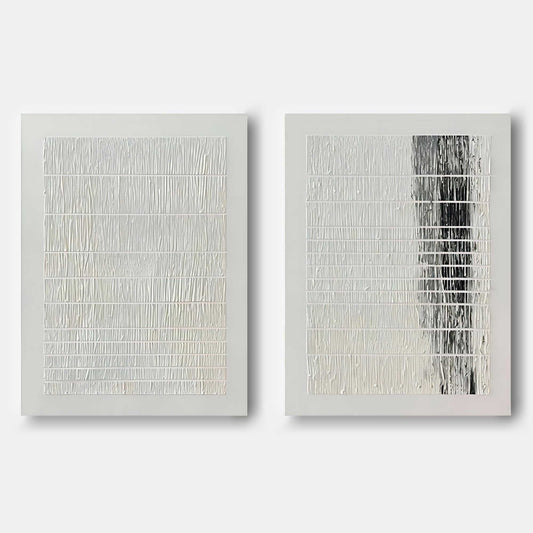 Contemporary Abstract Oil Painting Duo for Modern Home Decor