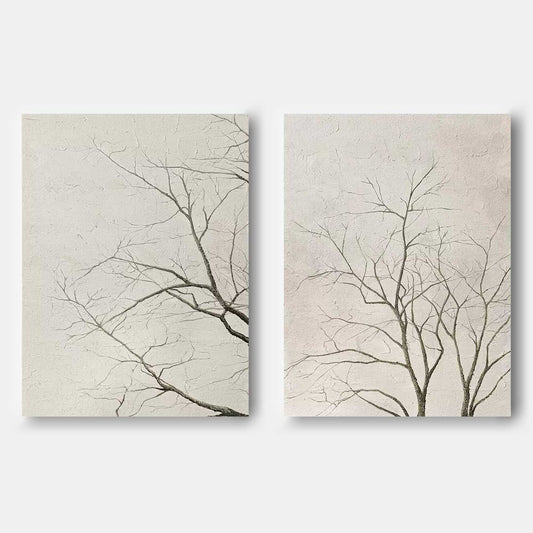 Serene Abstract Tree Canvas Duo for Modern Home D√©cor