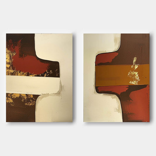 Contemporary Minimalist Oil Painting Set for Modern Home Decor