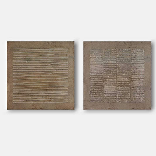 Contemporary Abstract Oil Painting Duo for Modern Home Decor