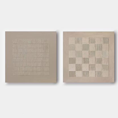 Contemporary Abstract Oil Painting Duo for Modern Home Decor