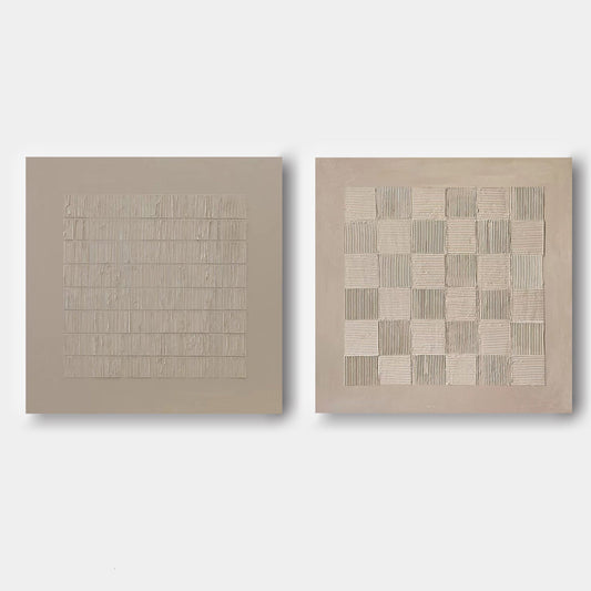 Contemporary Abstract Oil Painting Duo for Modern Home Decor