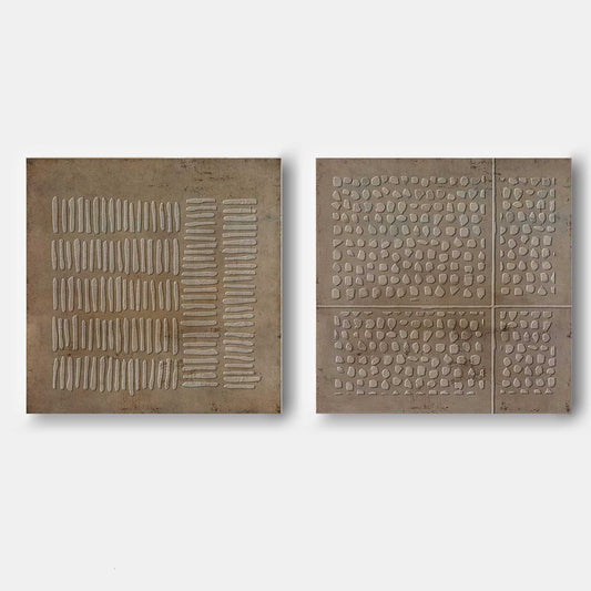 Contemporary Abstract Oil Painting Duo for Modern Home Decor