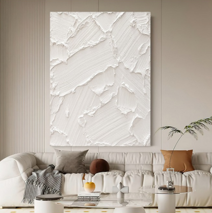 Textured White Oil Painting for Modern Home Decor and Art Enthusiasts