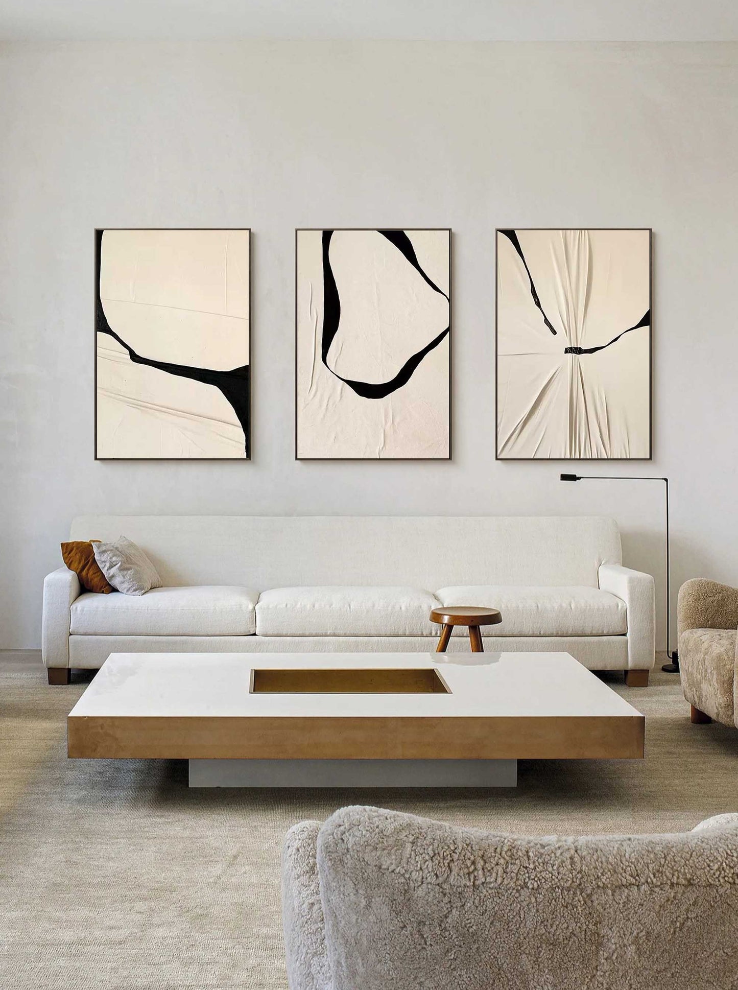 Contemporary Abstract Triptych Wall Art for Modern Home Decor