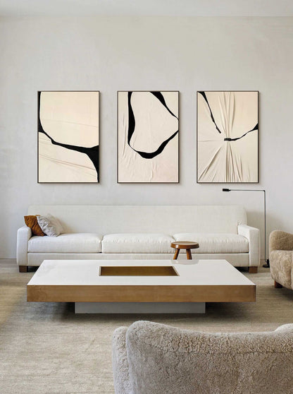 Contemporary Abstract Triptych Wall Art for Modern Home Decor