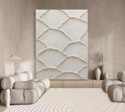 Textured White Plaster Oil Painting for Modern Home Decor Enhancement