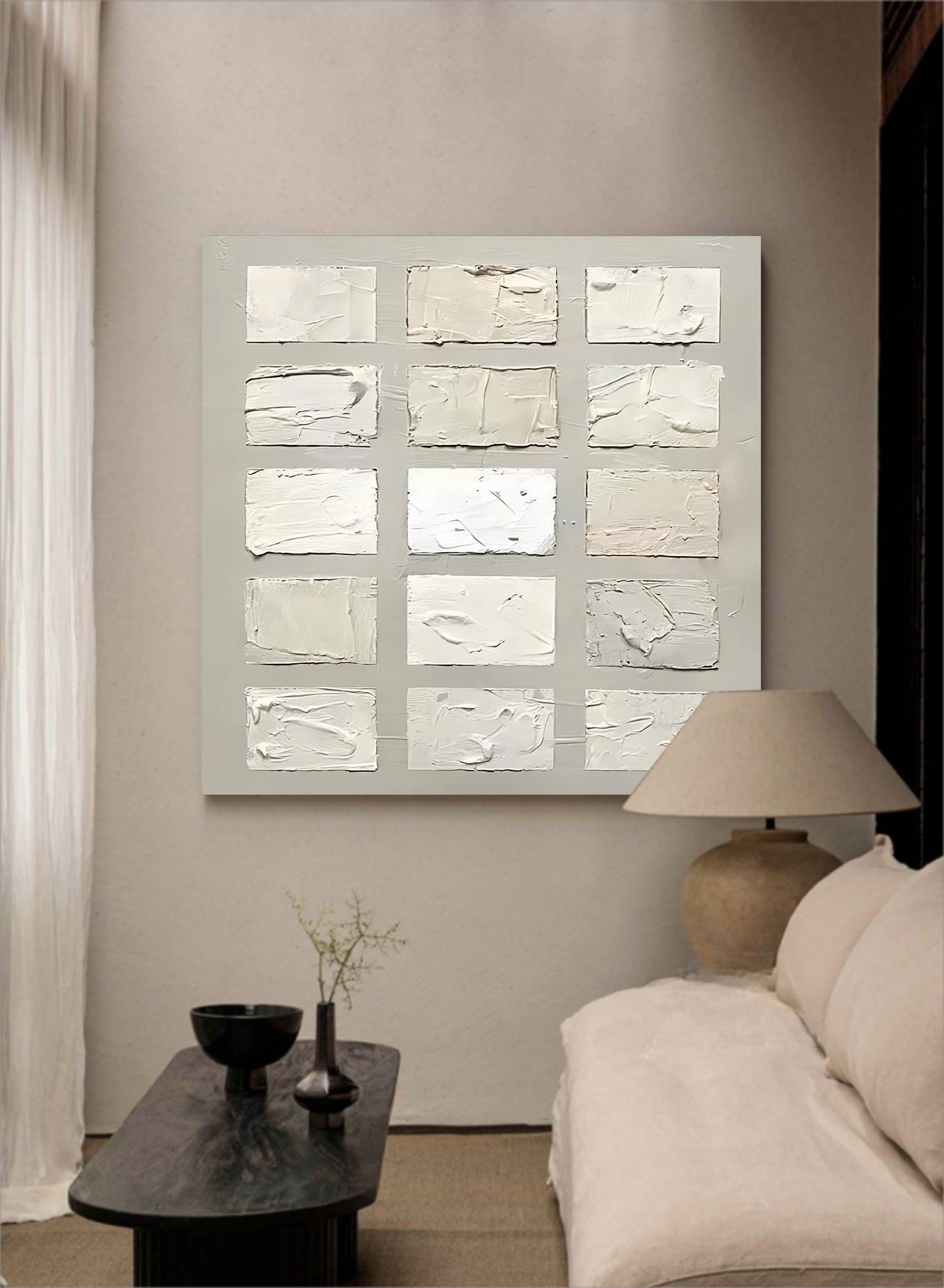 Abstract Minimalist Wabi-Sabi Oil Painting for Contemporary Home Decor