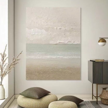 Serene Coastal Landscape Oil Painting for Tranquil Wall Decor