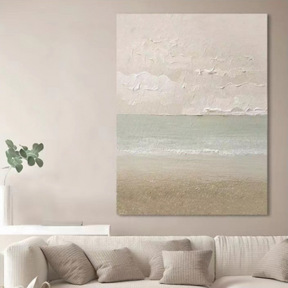 Tranquil Coastal Landscape Oil Painting for Serene Home Decor