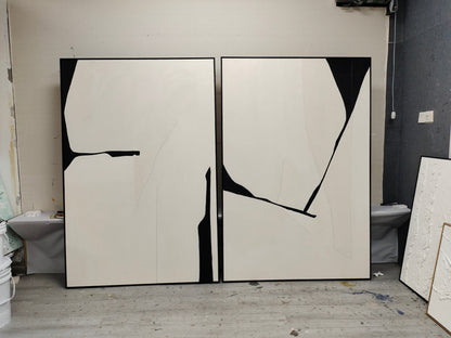 Contemporary Abstract Diptych Art for Modern Home Decor