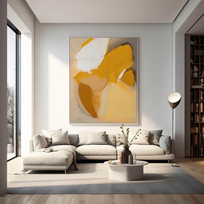 Vibrant Abstract Oil Painting with Warm Hues for Modern Home Decor