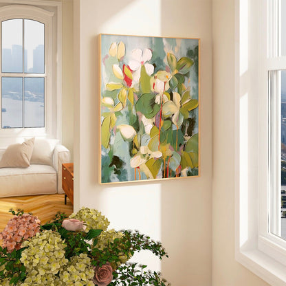 Vibrant Floral Oil Painting for Elegant Home Decor and Artistic Expression