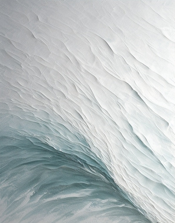 Serene Ocean Wave Texture Oil Painting for Elegant Home Decor