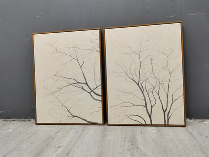 Serene Abstract Tree Canvas Duo for Modern Home D√©cor