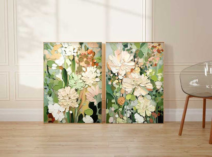 Vibrant Floral Oil Painting Set - Beautiful Canvas Art for Home Decor