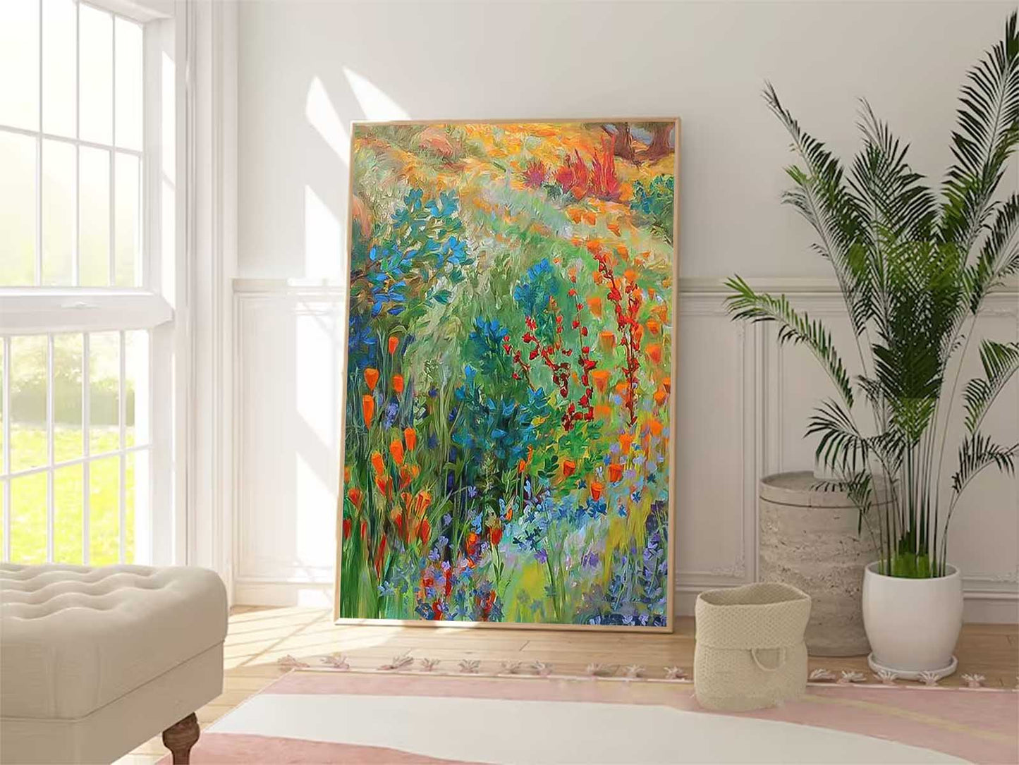 Vibrant Floral Oil Painting for Home Decor and Art Lovers