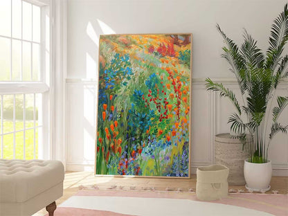 Vibrant Floral Oil Painting for Home Decor and Art Lovers