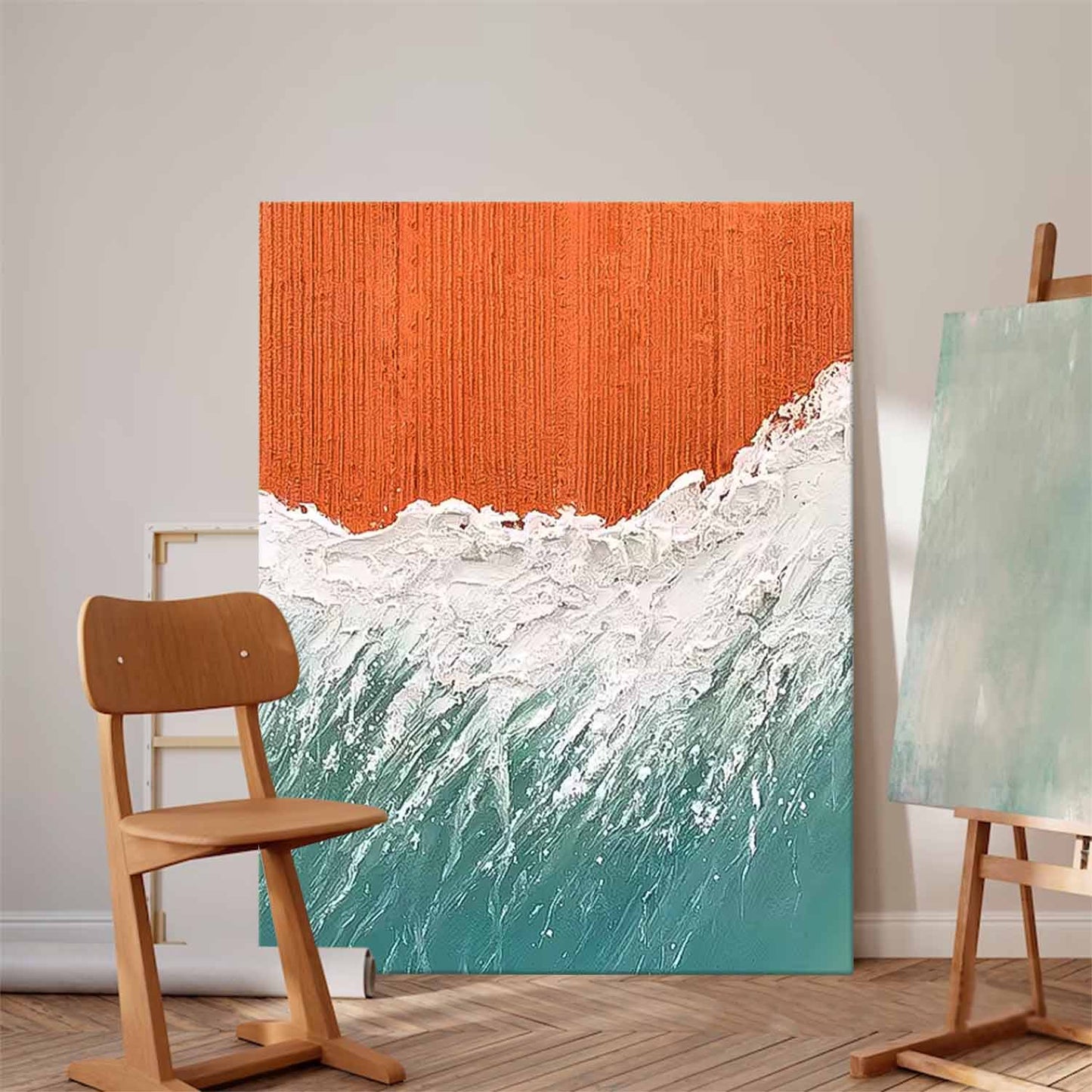 Stunning Beach Waves Oil Painting for Coastal Home Decor