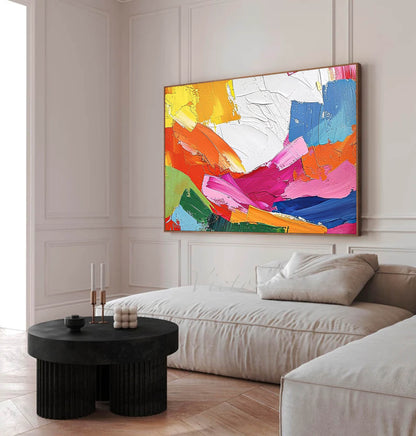 Vibrant Abstract Oil Painting for Modern Home Decor and Art Collectors