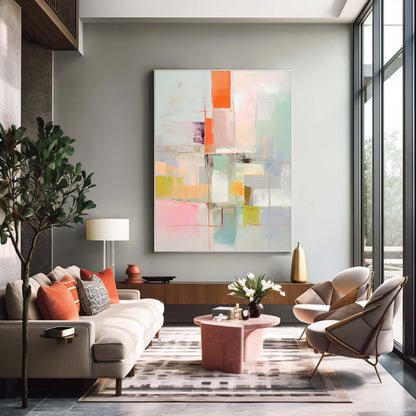 Vibrant Abstract Oil Painting for Modern Home Decor and Art Enthusiasts