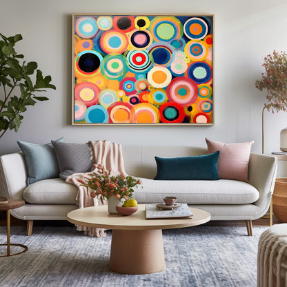 Vibrant Abstract Circle Art for Modern Home Decor and Colorful Wall Aesthetics