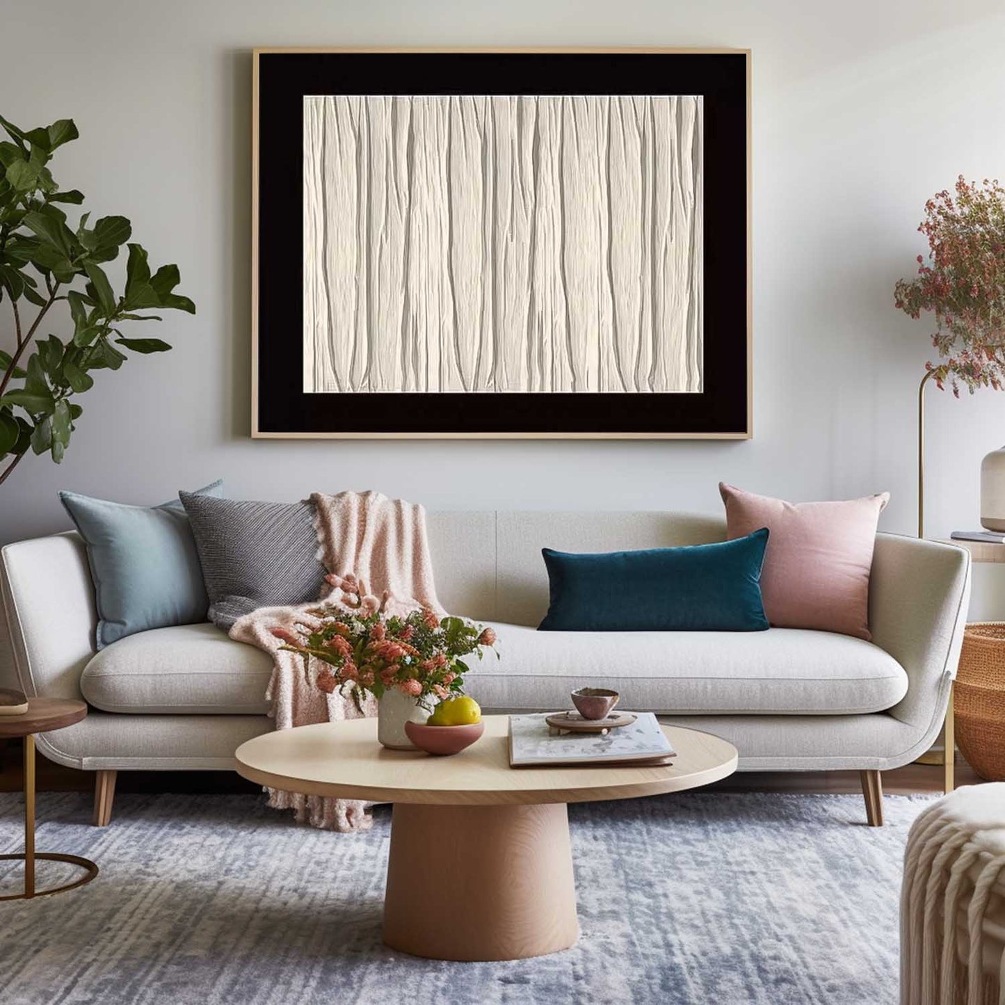 Contemporary Minimalist Oil Painting for Modern Home Decor