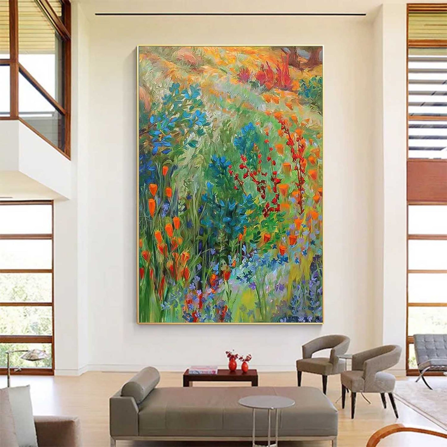 Vibrant Floral Oil Painting for Home Decor and Art Lovers