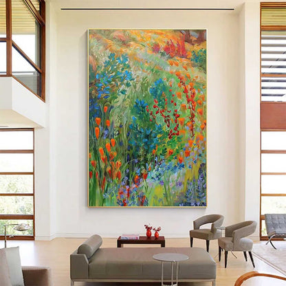 Vibrant Floral Oil Painting for Home Decor and Art Lovers