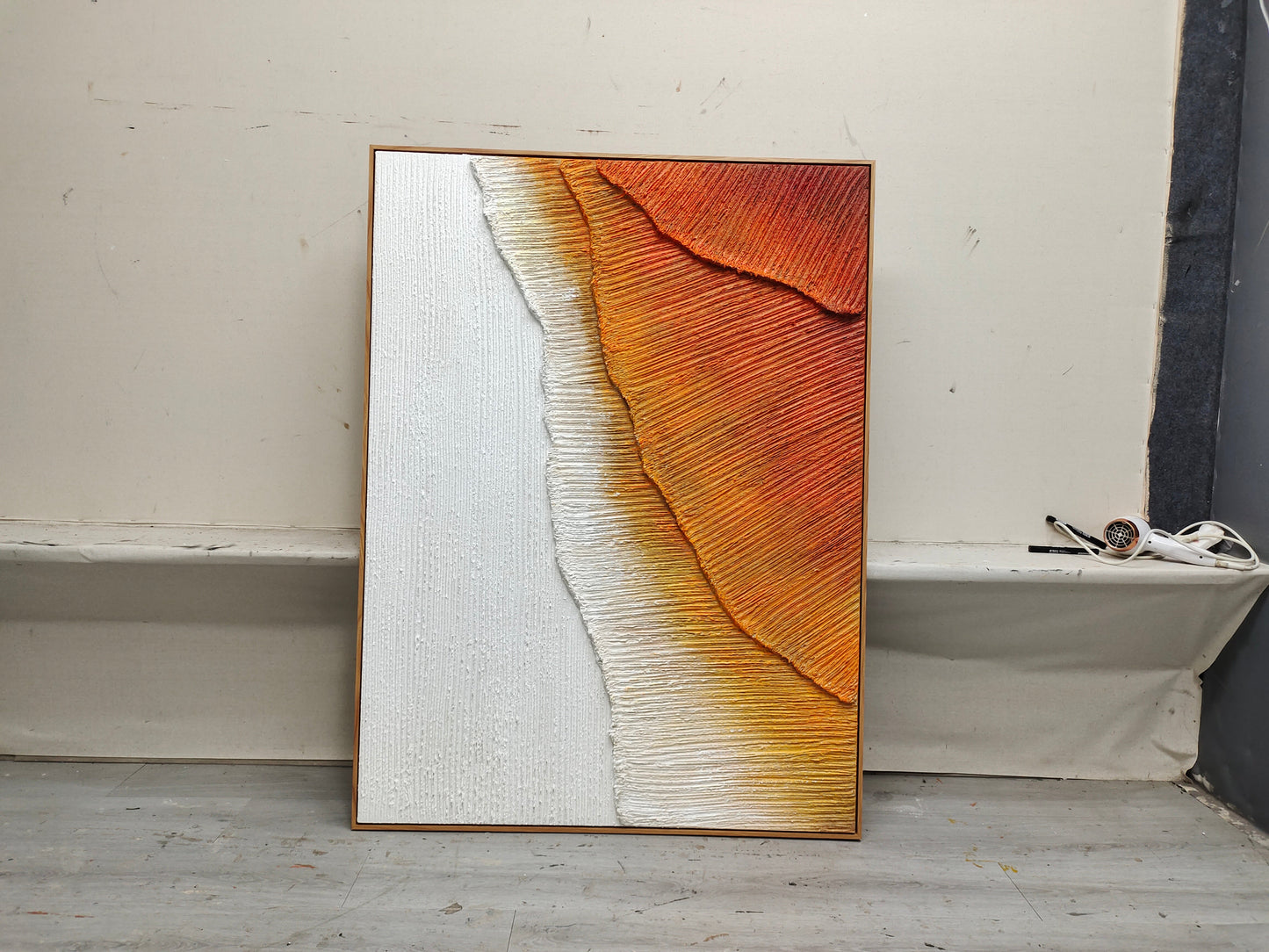 Textured Abstract Oil Painting in Warm Earth Tones for Modern Home Decor