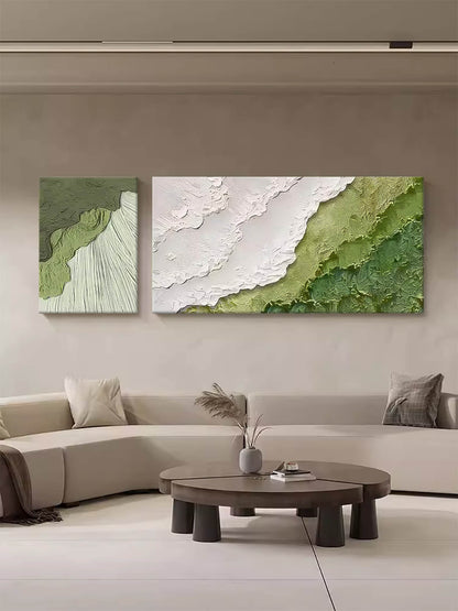 Serene Coastal Landscape Oil Painting for Beach Home Décor