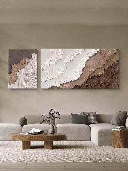 Textured Beach and Ocean Landscape Oil Painting for Coastal Home Decor