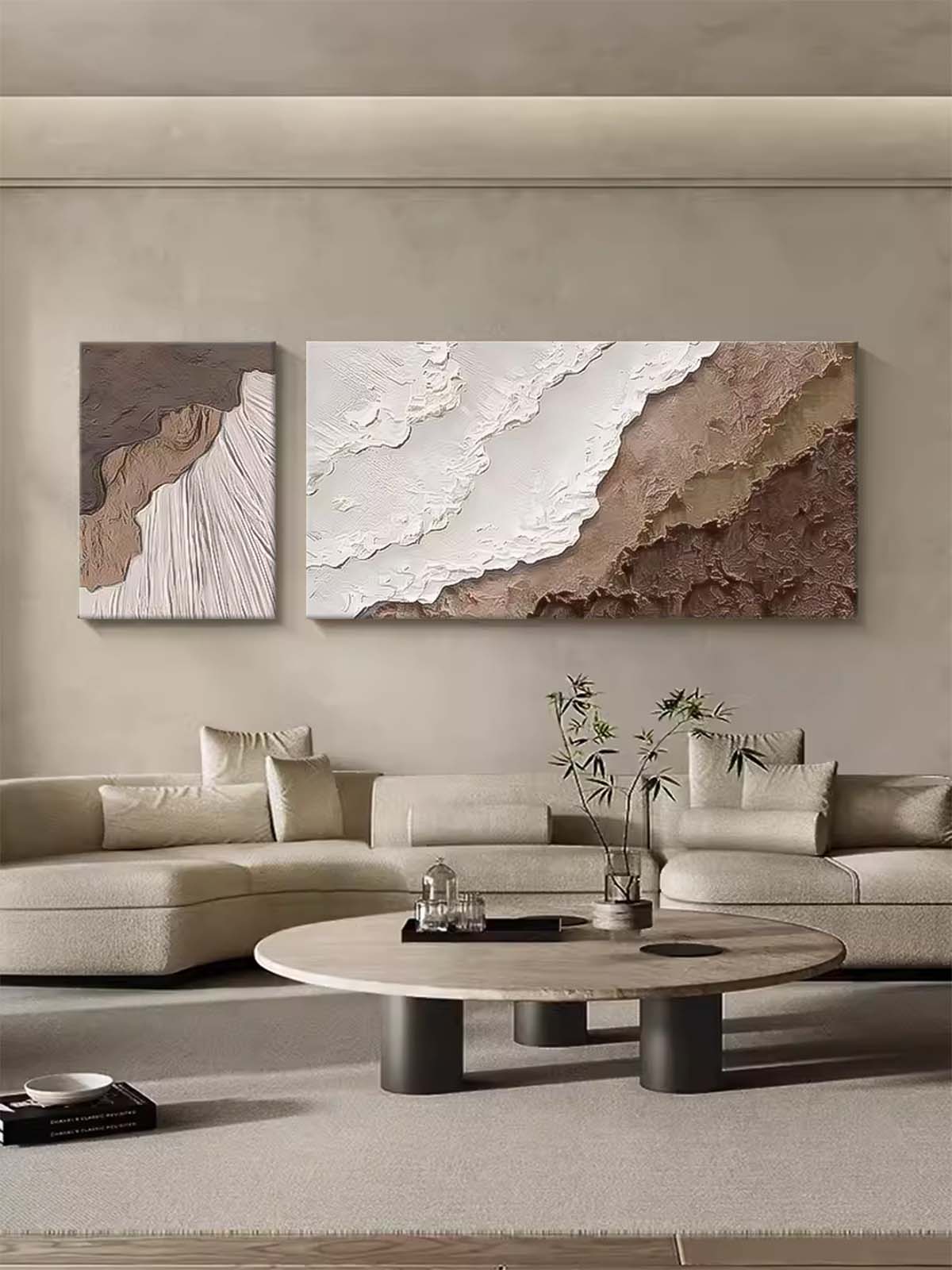Textured Beach and Ocean Landscape Oil Painting for Coastal Home Decor