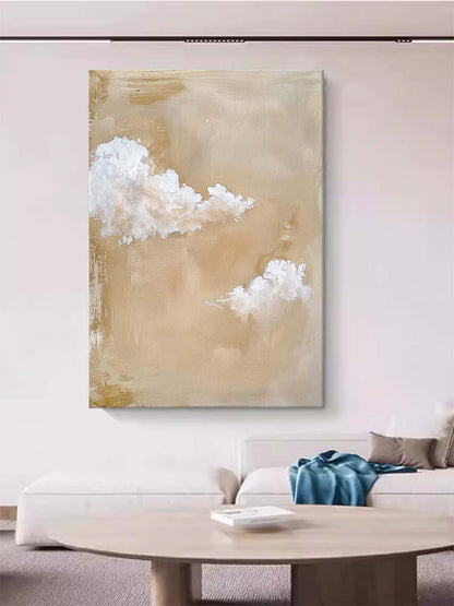 Serene Cloudscape Oil Painting on Canvas for Modern Home D√©cor